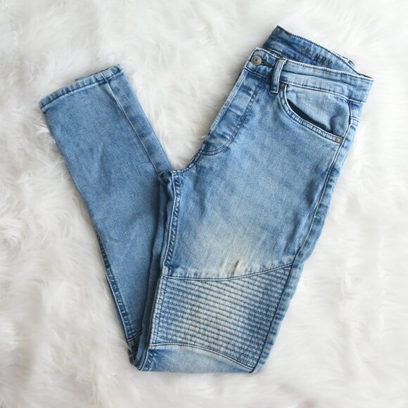 DIVIDED H&M Skinny Moto Jeans Size 28 - Picture 1 of 7